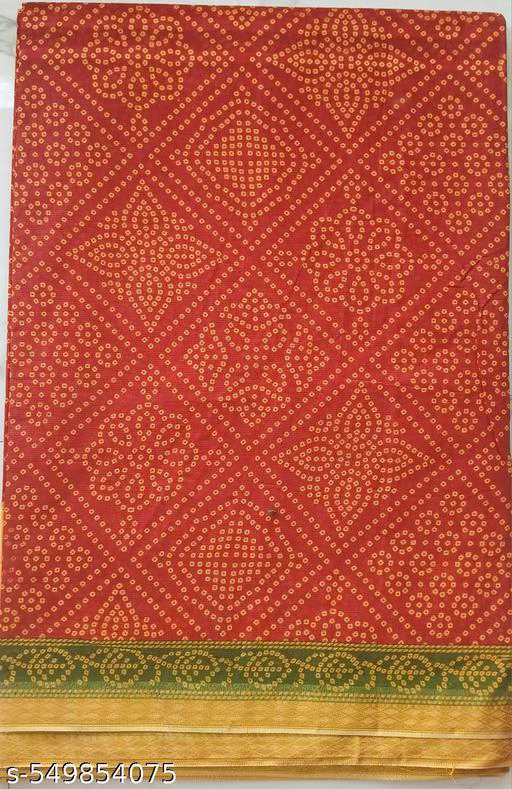 Red and Orange Printed Saree - Arundhati Threads