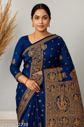 Royal Blue Baluchari Art Silk Saree - Arundhati Threads