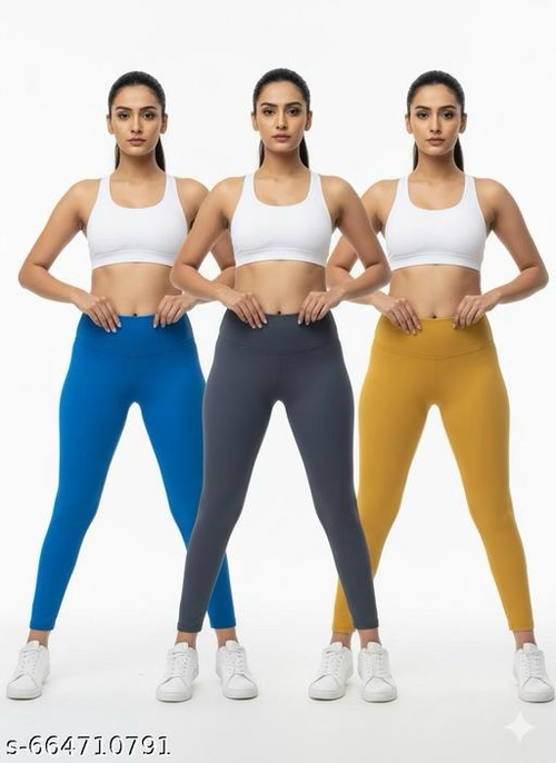 Women's stretchable leggings pack of 3
